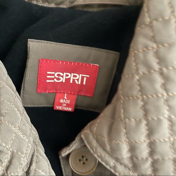 Vintage Espirit brown quilted button cottagecore coastal barn jacket large - Picture 7 of 8